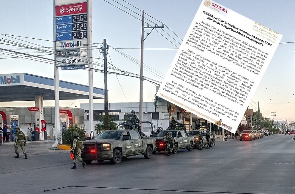 Tiene SEDENA más de 6 mil elementos en Guanajuato