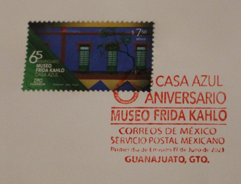 Cancelan estampilla postal por 65 aniversario del Museo Frida Kahlo